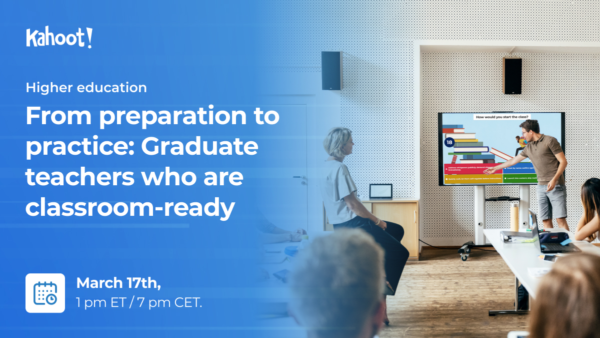 An image promoting a Kahoot! Higher Education webinar titled 