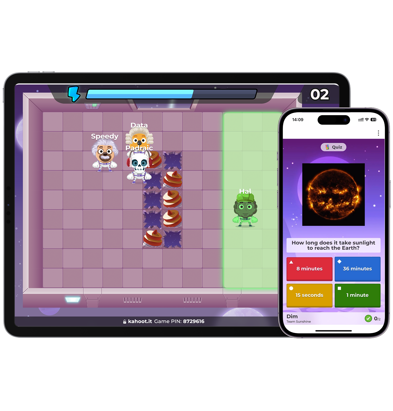 Kahoot! collaborative learning game displayed on a classroom screen