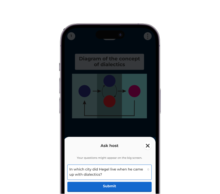 Mobile device showing a kahoot screen